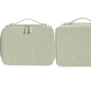 NWT Beis Faux leather cosmetics case in Matcha Green